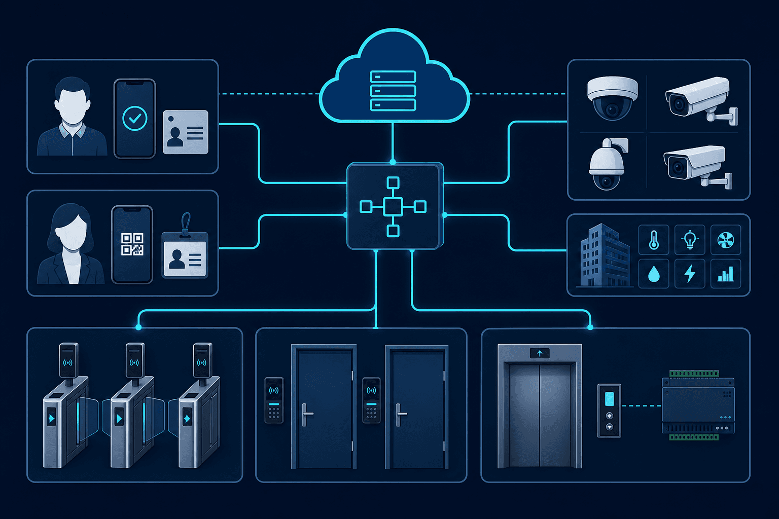 Elevator Access Control Solution for Multi-Floor Buildings architecture